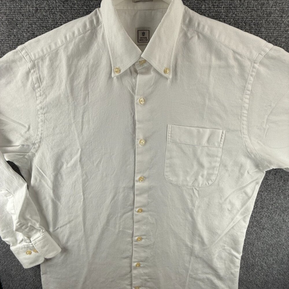 Peter Millar Button-Down Medium Turkey Cotton Whi… - image 1